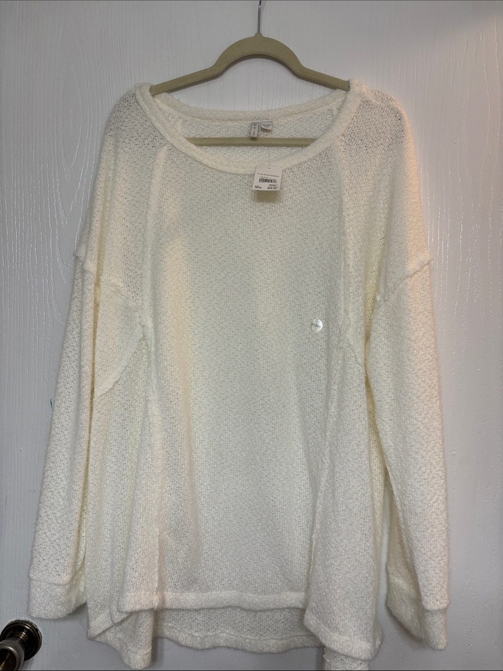 Cato Ivory Bouclé Pullover Sweatshirt